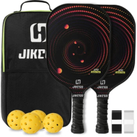 JIKEGO Pickle Ball Paddles Cover Professional Carbon Fiber Spin Men Women 16MM Pickleball Paddle Sets Racket Lead Tape