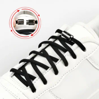 Semicircle No Tie Shoelaces Elastic Shoe laces Sneakers shoelace Metal Lock Lazy Laces for Kids and Adult One size fits all shoe