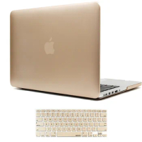 Laptop Case for Apple MacBook Air 13/11/MacBook Pro 13/15 Inch Solid Color Protective Shell + Keyboard Cover