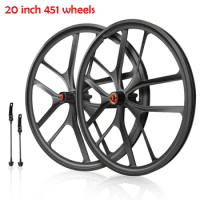 20 inch 406/451 Folding Bike Wheelset Bicycle Disc Brake Wheel 6 Holes O.L.D 100mm 135mm Hub Quick Release Sp8 7/8/9 10 speed
