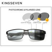 KINGSEVEN Fashion Photochromic Men Sunglasses Women Chameleon Polarized Pilot Sun Glasses Anti-glare Driving Eyeglasses UV400