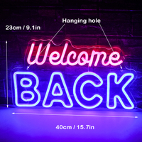 Welcome Sign Neon Led Night Lights For Shop Store Restaurant Bar Bedroom Home Room Wall Hanging Deco