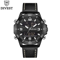 DIVEST Brand Men Watch Fashion Business Quartz Watches Digital Alarm Chronograph Quartz Wristwatch Male Clock Relogio Masculino
