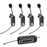 T3 T4 UHF Wireless Saxophone Microphone Transmitter Receiver System Lavalier Lapel Mic Condenser UHF Camera Smart Microphone