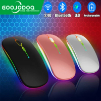 Wireless Mouse Bluetooth Rechargeable Mouse Ultra-thin Silent LED Colorful Backlit Gaming Mouse For iPad Computer Laptop PC