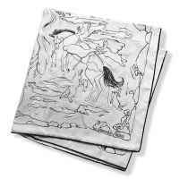 HERMES 90cm 方巾/絲巾 (1001隻兔子 白色系)