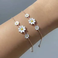Gelang Tangan AYU GOLD Daisy Collection Model Bunga 3 Susun - Rosegold 16K/750 Terbaru Termurah