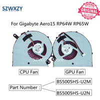 SZWXZYNew Laptop CPU GPU Cooling Fan For Gigabyte Aero15 RP64W RP65W BS5005HS-U2N BS5005HS-U2M Full Tested