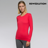 【Rewoolution】女BERRY 140g長袖T恤 [玫紅]REJB2WC71103(羊毛衣 長袖T恤 登山必備 吸濕排汗)