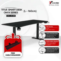 Promo! TTRacing Titus Smart Desk Table Meja Komputer Meja Gaming Onyx - Electric System Height Adjus