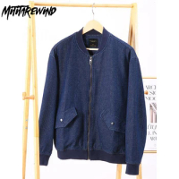 New Denim Jackets for Men Japanese Casual Vintage Jacket Blue Varsity Jean Jacket Youth Simple Versa