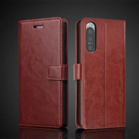 Card Holder Cover Case for Sony Xperia 5 II Pu Leather Flip Cover Retro Wallet Phone Case for Xperia 5 II Business Fundas Coque