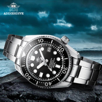 ADDIES Men's 316L Steel Mechanical Watch SBDX001 BGW9 Blue Super Bright Automatic Watch Ceramic Bezel Sapphire 300M Diving Watch