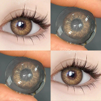 【-100°-600°】Midroo แว่นตาสายตาสั้น คอนแทก คอนแทคเลนส์ OMG Grey/Brown-14.0mm