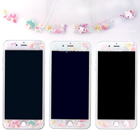 【Sanrio三麗鷗】iPhone 8 (4.7吋) 繁花系列 9H強化玻璃彩繪保護貼