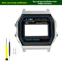 Metal Watch Case Mod Kit for Casio A158 A159 A168 AW158 A158WA A159W-N1 Stainless Steel Case and Str