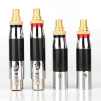 2/4Pcs Copper Carbon Fiber Rhodium/Gold Plating Audio Adaptor RCA Female to XLR 3Pin Male/Female Audio Adapter Connector