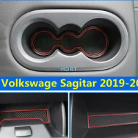 Door Slot Mat For Volkswage VW Sagitar Jetta MK7 Vento 2019-2021 Gate Groove Cushion Car Rubber Cup Holder Mats Anti-slip Carpet