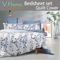 [V.home] Fitted Bedsheet set Bed Sheet Quilt Cover-for mattress up to 38cm/15inch thick