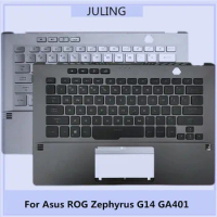 For Asus ROG Zephyrus G14 GA401 White Black Laptop Palmrest Upper Case Keyboard Bezel with US Version Keyboard