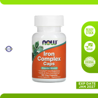 Suplemen Vitamin Zat Besi Now Foods Iron Complex Caps 100 Veg Capsules
