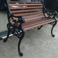 kursi taman outdoor kursi teras rangka besi cor dudukan galvanis 1m - meja