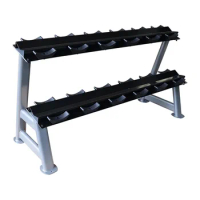 2 Tier Dumbbell Rack 50kg Barbell Set With Storage 6 Pairs Equipment Gym Hex Dumbbell