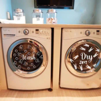 Wash and Dry Decals Sticker Laundry Washer and Dryer Vinyl Bathroom Home Decor