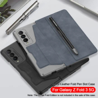 GKK Original Case For Samsung Galaxy Z Fold 3 5G Case Leather Pen Holder Armor Back Protection Hard Cover For Samsung Z Fold3 5G