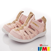 ★IFME日本健康機能童鞋-透氣休閒鞋水涼鞋款IF22-010621粉(寶寶段)