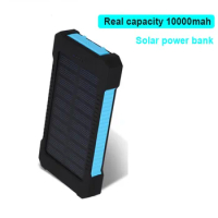 New Solar Power Bank Waterproof 10000mAh Solar Charger 2 USB Ports External Charger mini Powerbank for Xiaomi iPhone Smartphone
