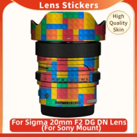 For Sigma 20mm F2 DG DN Decal Skin Vinyl Wrap Film CameraLens Body Protective Sticker Coat 20 F/2 Contemporary For Sony E Mount
