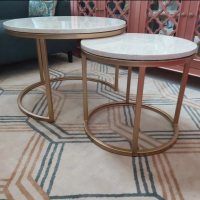 Meja Tamu Bulat Marmer Nasting - Coffee Table Marmer