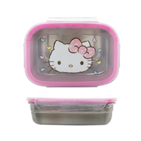 【震撼精品百貨】Hello Kitty_凱蒂貓~KITTY 日本SANRIO三麗鷗 Kitty樂扣不鏽鋼保鮮盒(375ML)*99200