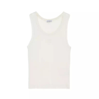 LOEWE Anagram Tank Top In Ribbed Silk Soft White