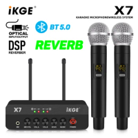 Debra X7 Portable Wireless Microphone System, Handheld Microphone 5.0 Bluetooth, DSP Reverb, for Home Karaoke, Parties, Weddings