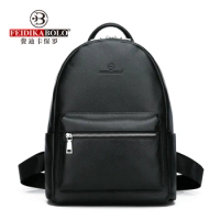 Genuine Leather Men's Backpack Fashion Cow Leather Backpacks College School Men Bag Fashion Black Large-Capacity Travel Backpack