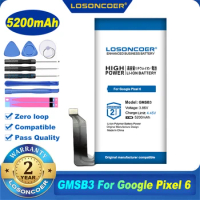 100% Original LOSONCOER 5200mAh GMSB3 For Google Pixel 6 Pixel6 Mobile Phone Battery