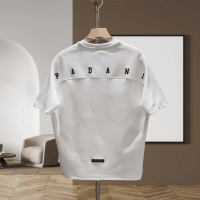 Áo thun tay ngắn form rộng của thương hiệu nhập khẩu, thiết kế unisex cho nam và nữ, 100% cotton, ki
