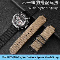 For G-SHOCK Series Casio 5608 GST-B200 Lightweight Nylon Strap Raised Mouth 16mm Watch Chain Sports Watchband Accessories