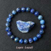 Real 5A Lapis Lazuli Beads Bracelet Homme Elastic High Quality Energy Natural Stone Healing Jewelry for Women Gift for Boyfriend
