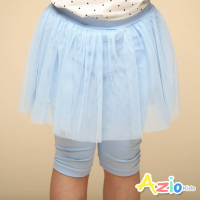 【Azio Kids 美國派】女童 內搭褲 網紗金蔥五分內搭褲(藍)