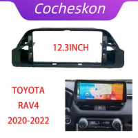 12.3 Inch Car Frame Fascia Adapter Canbus Box Android Fitting Panel Kit For TOYOTA RAV4 2020 2021 2022 2023