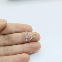 Eruifa 10pcs5*10mm Mini Lightning With Rhinestone Coin Zinc Alloy Necklace,Earring Bracelet Jewelry DIY Handmade 2 Colors