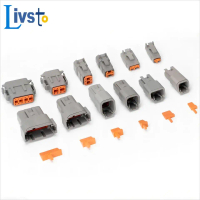 ขั้วต่อกันน้ำ, Deutsch DTM 2-12P, DTM06-2/3/4/6/8/12S, DTM04-2/3/4/6/8/12P, 20-24awg, ปลั๊กปิดผนึก, 