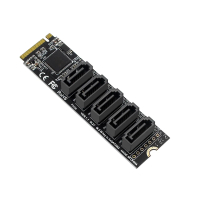 Bộ chuyển đổi ổ cứng máy tính để bàn PC (M2 PCIe SATA 6G, 5 cổng), mã JMB585, hỗ trợ chức năng PM