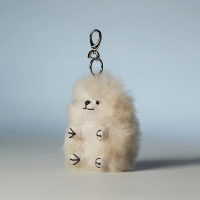 秘魯工匠手工天然羊駝毛-刺蝟娃娃鑰匙圈17cm-灰褐色