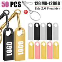 50Pcs/Lot High Speed Pendrive 128GB 64GB 32GB usb flash drive 16g 8g 4g pen drive mini flash usb memory stick with key chain