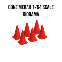 Traffic Cone Red 1/64 Diorama Diecast Kon Plastik Hotwheels 1:64 Scale Miniature Accessories PCS