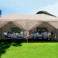 Beige Heavy Duty 10x20ft EZ Pop up Canopy Party Tent Folding Gazebo US